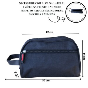 NECESSAIRE DE POLIÉSTER COM ALÇA LATERAL - HN81434-PT