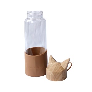 GARRAFA DE VIDRO FOX BOTTLE COM CAPA DE SILICONE E TAMPA PLÁSTICA - GDR0459-MR