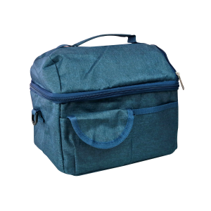 BOLSA TÉRMICA POLIESTER  ALÇA AJUSTÁVEL E FORRO DE ALUMÍNIO - CA15328-AZ