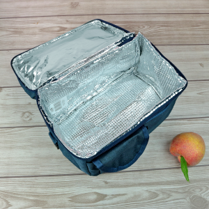 BOLSA TÉRMICA POLIESTER  ALÇA AJUSTÁVEL E FORRO DE ALUMÍNIO - CA15328-AZ