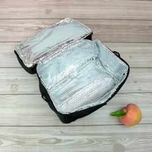 BOLSA TÉRMICA POLIESTER  ALÇA AJUSTÁVEL E FORRO DE ALUMÍNIO - CA15328-PT