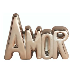 ENFEITE DE PORCELANA COM A FRASE AMOR  8X10CM - CZ19505-GR