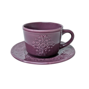 CONJUNTO DE 4 XÍCARAS CAFÉ PORCELANA COM PIRES TILES LILAC 80ML -17592