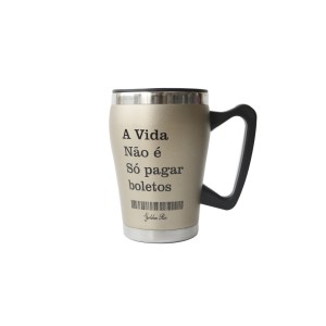 CANECA COM FRASE E TAMPA DE INOX ISOTERMICA 320 ML - GDR0295-DOU