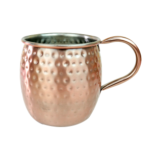 CANECA DE INOX REVESTIDA EM COBRE MOSCOW MULE MARTELADA 550ML - CA12521