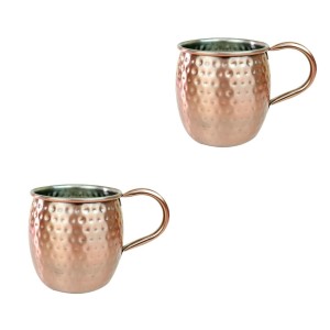 CANECA DE INOX REVESTIDA EM COBRE MOSCOW MULE MARTELADA 550ML - CA12521