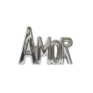 ENFEITE DE PORCELANA COM A FRASE AMOR  11X15 - CZ19506-PTA