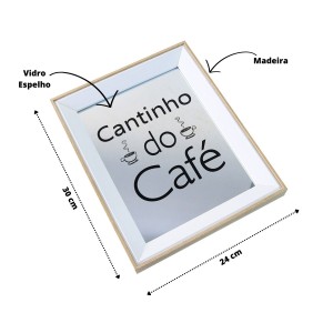 BANDEJA ESPELHADA DE MADEIRA CANTINHO CAFE 24X30CM - GDR0684A-BG