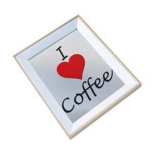 BANDEJA ESPELHADA DE MADEIRA 24X30CM I LOVE COFFEE - GDR0684C-BG