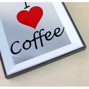 BANDEJA ESPELHADA DE MADEIRA 24X30CM I LOVE COFFEE - GDR0684C-MR