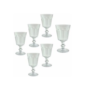 JOGO DE TAÇA DE VIDRO ALTO RELEVO COM 6 PEÇAS 215 ML - 4665