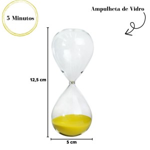 AMPULHETA DE VIDRO 5 MINUTOS 5X12,5CM - 5269-AM