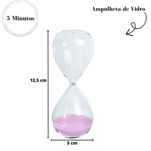 AMPULHETA DE VIDRO 5 MINUTOS 5X12,5CM - 5269-RS