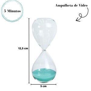 AMPULHETA DE VIDRO 5 MINUTOS 5X12,5CM - 5269-VD