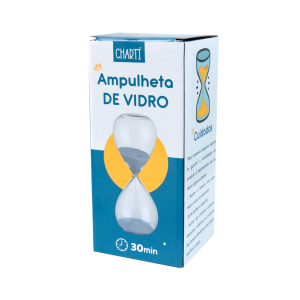 AMPULHETA DE VIDRO 30 MINUTOS 20X8CM - 5271-RS
